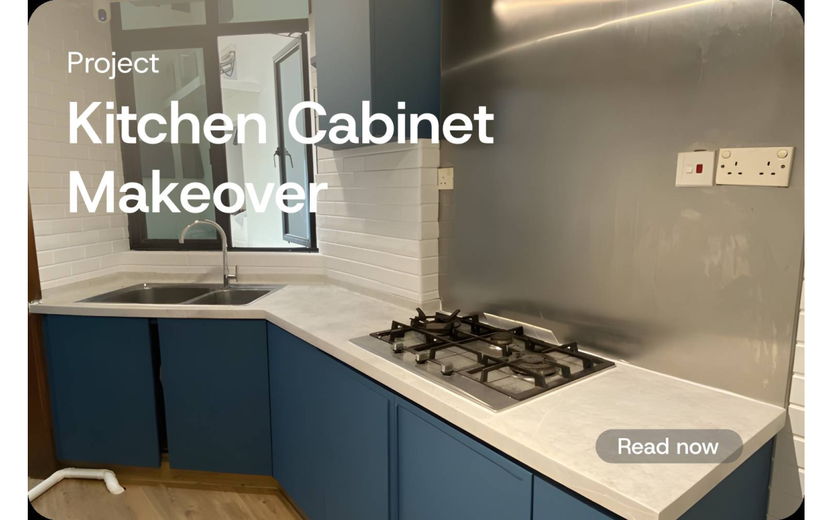 [Project] Blue Kitchen Cabinet Makeover using Infeel Laminate