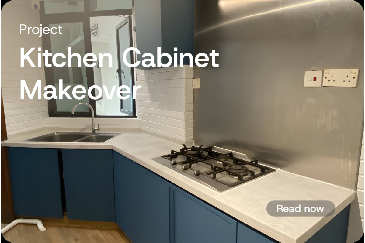 [Project] Blue Kitchen Cabinet Makeover using Infeel Laminate