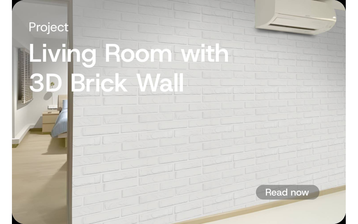 [Project] Decorate a Brick Wall for a Living Room with 3D Brick Wall