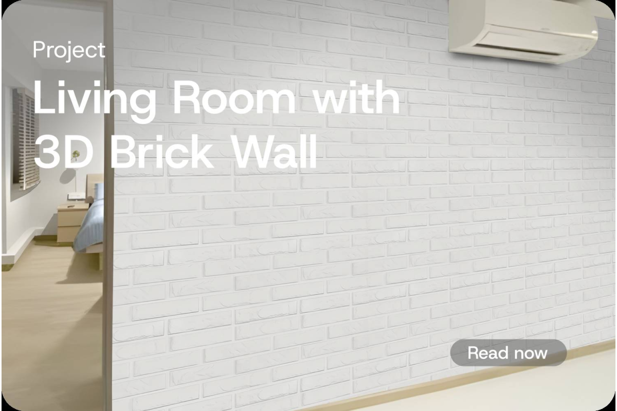 [Project] Decorate a Brick Wall for a Living Room with 3D Brick Wall