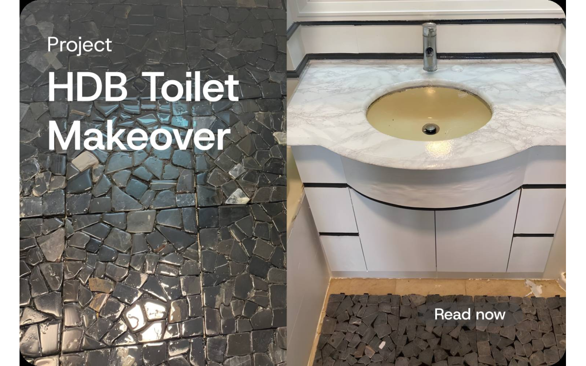 [Project] HDB Toilet Makeover with Infeel Laminate and Stone Decking Tiles