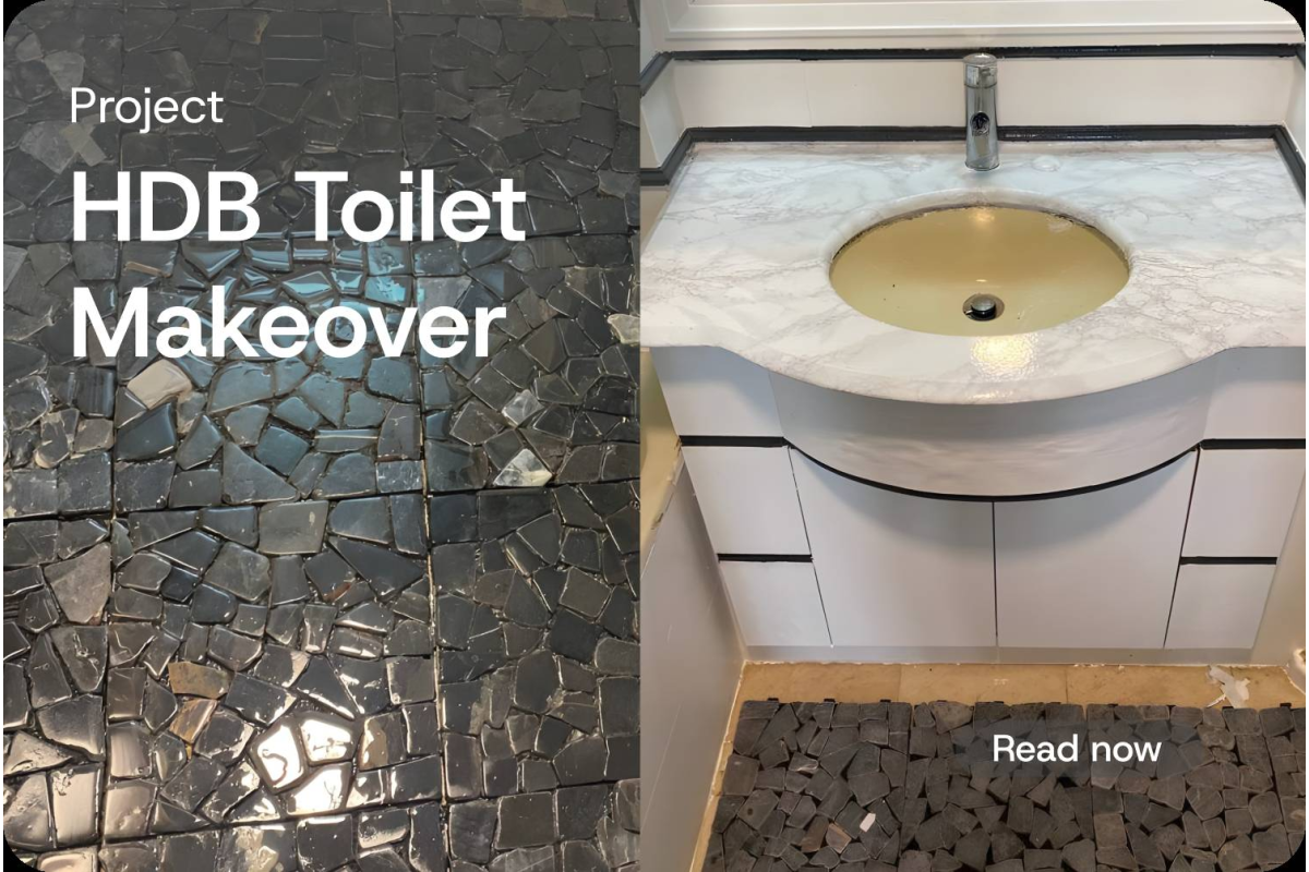 [Project] HDB Toilet Makeover with Infeel Laminate and Stone Decking Tiles