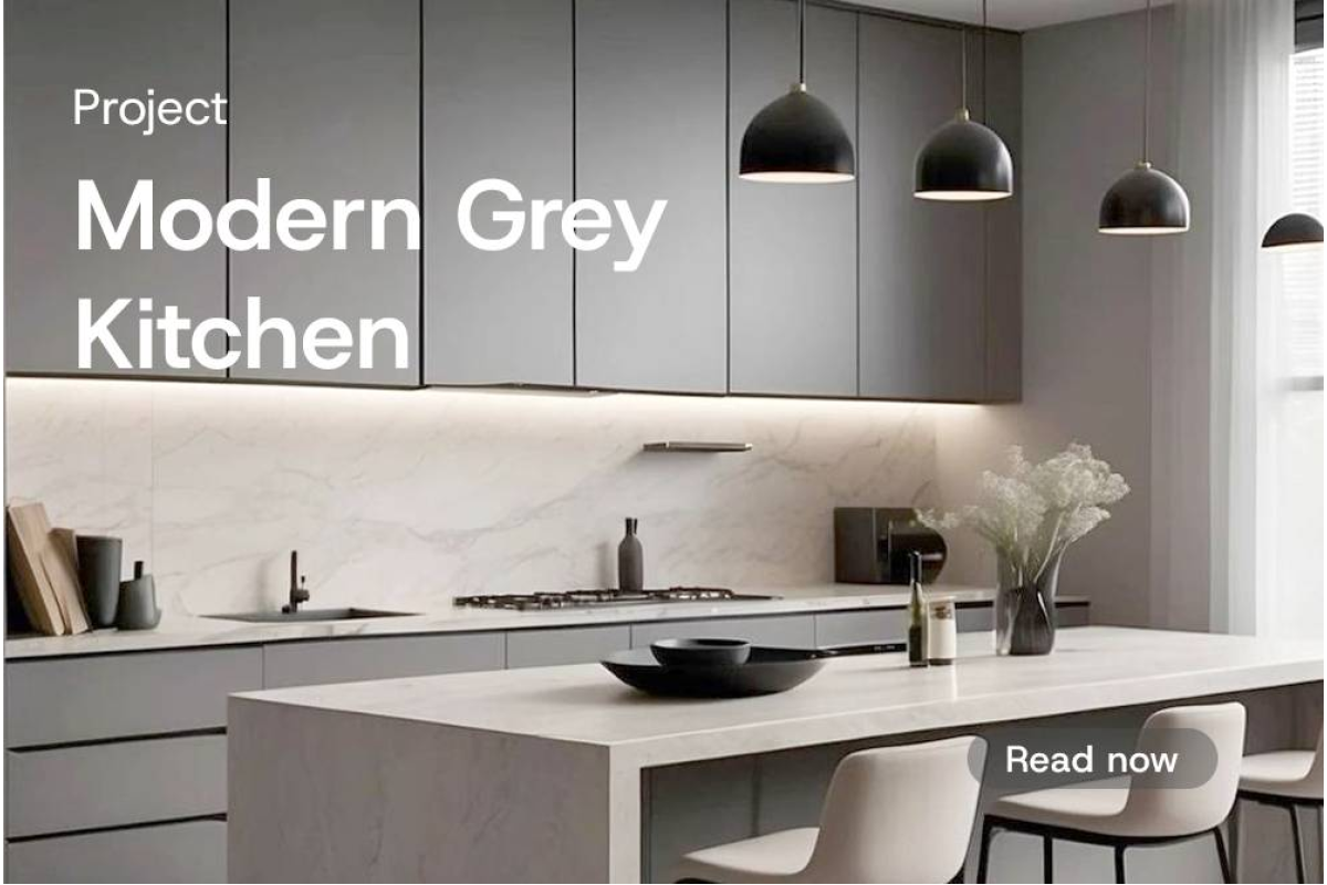 [Project] Marble Grey Kitchen Cabinet with Infeel Laminate Sticker