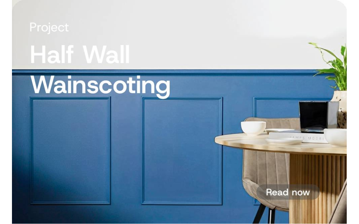 [Project] Half Wall Wainscoting with Blue Painting