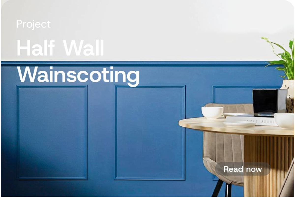 [Project] Half Wall Wainscoting with Blue Painting