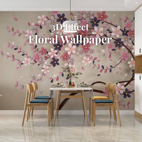 3D Effect Floral Wallpaper / Home Wallpaper