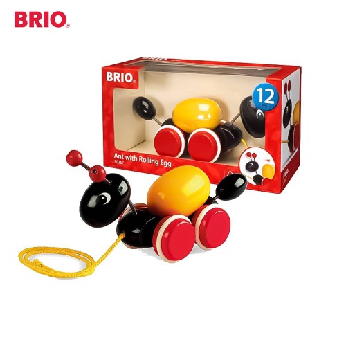 BRIO Ant with Rolling Egg 30367 Premium Kid toys / Wooden Pull Along Animal Figure