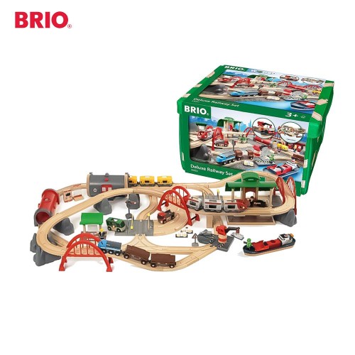 BRIO Deluxe Railway Set - 33052 / Premium Wooden Trail City Figure Set / Baby Kids Toddlers Toy