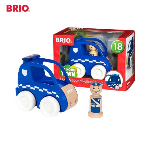 BRIO Light & Sound Police Car - 30377 Premium Kid toys / Wooden Vehicle Transportation Miniature