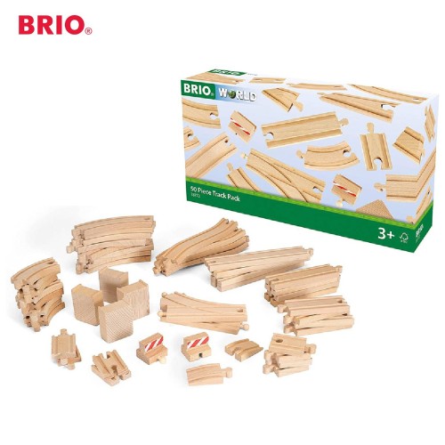 BRIO 50 Pieces of Wooden Tracks 33772 /  Special Track Pack / Premium Wooden Train Trail / IKEA Toy