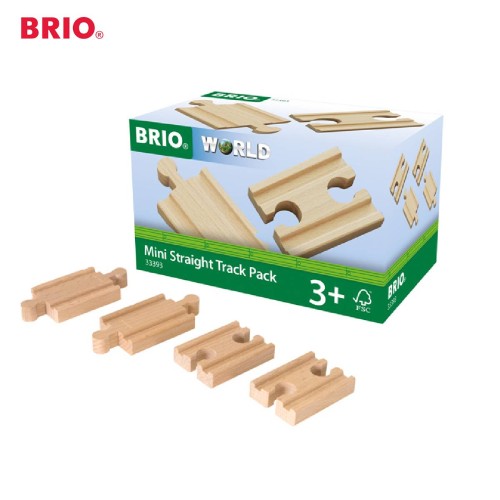 BRIO Mini Straight Track Pack 33393 / Premium Wooden Train Trail / IKEA Toddler Kid Toy