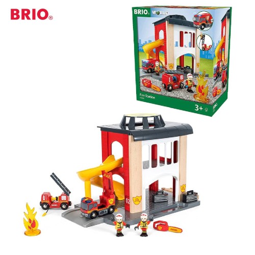 BRIO Fire Station 33833 / Premium Wooden Train Track Set / IKEA Toddler Kid Toy