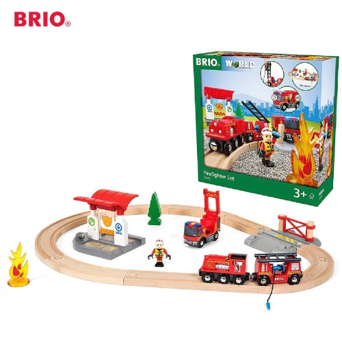 BRIO Firefighter Set 33815 / Premium Wooden Train Figure Set / IKEA Kid Toddler Toy