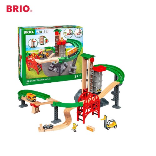 BRIO Lift Load Warehouse Set 33887 Premium Kids toys / Wooden Vehicle Transportation Miniature