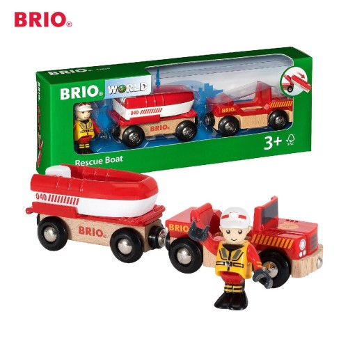 BRIO Rescue Boat  - 33859 Premium Kids toys / Wooden Vehicle Transportation Miniature