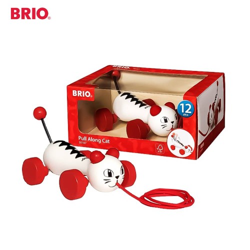 BRIO Pull-Along Cat Toy 30187 Premium Kids toys / Wooden Pull Along Toy