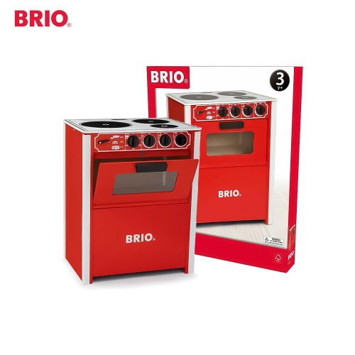 BRIO Stove Red - 31355 Premium Kids toys / Wooden Kitchen Stove Miniature