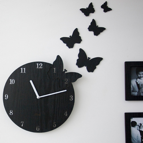 Black Butterfly Wall Clock..