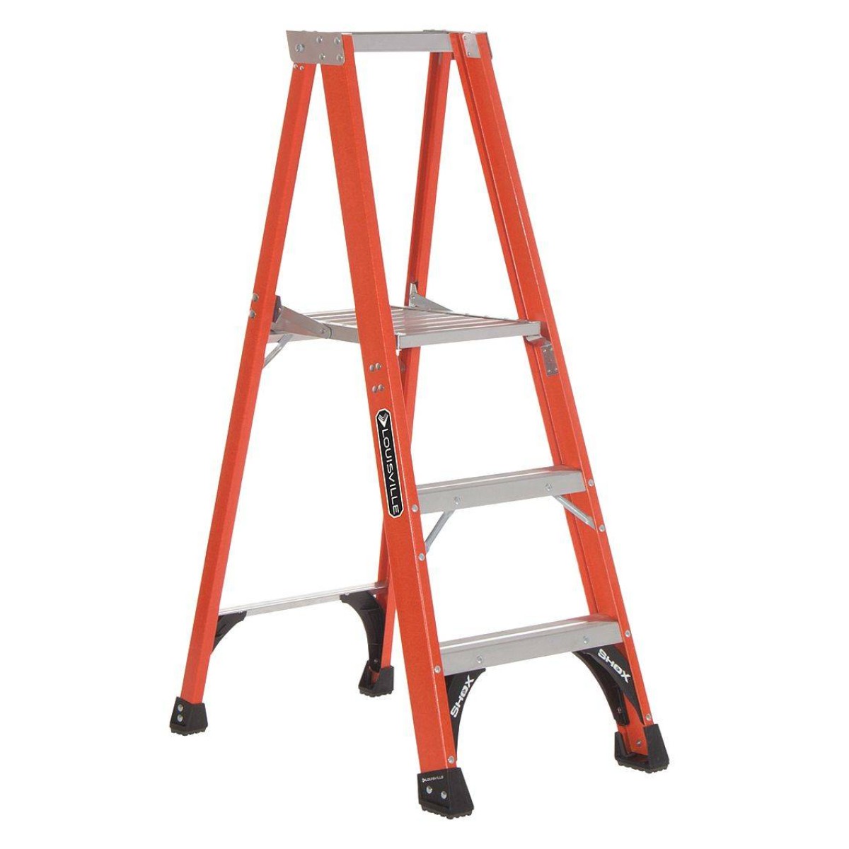 Louisville Ladder 3-Step Fiberglass Platform Ladder FP1403HD