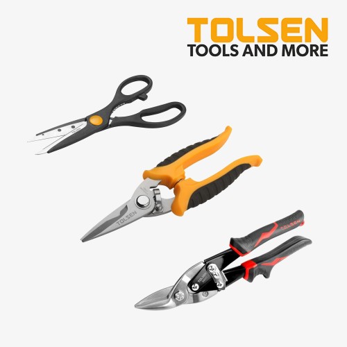 TOLSEN Multipurpose Scissors Kitchen Household/ Aviation Snip/ Kitchen Scissors 30042