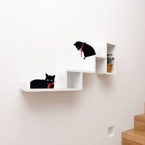 Cubics Mini Wall Shelf Cat Tow..