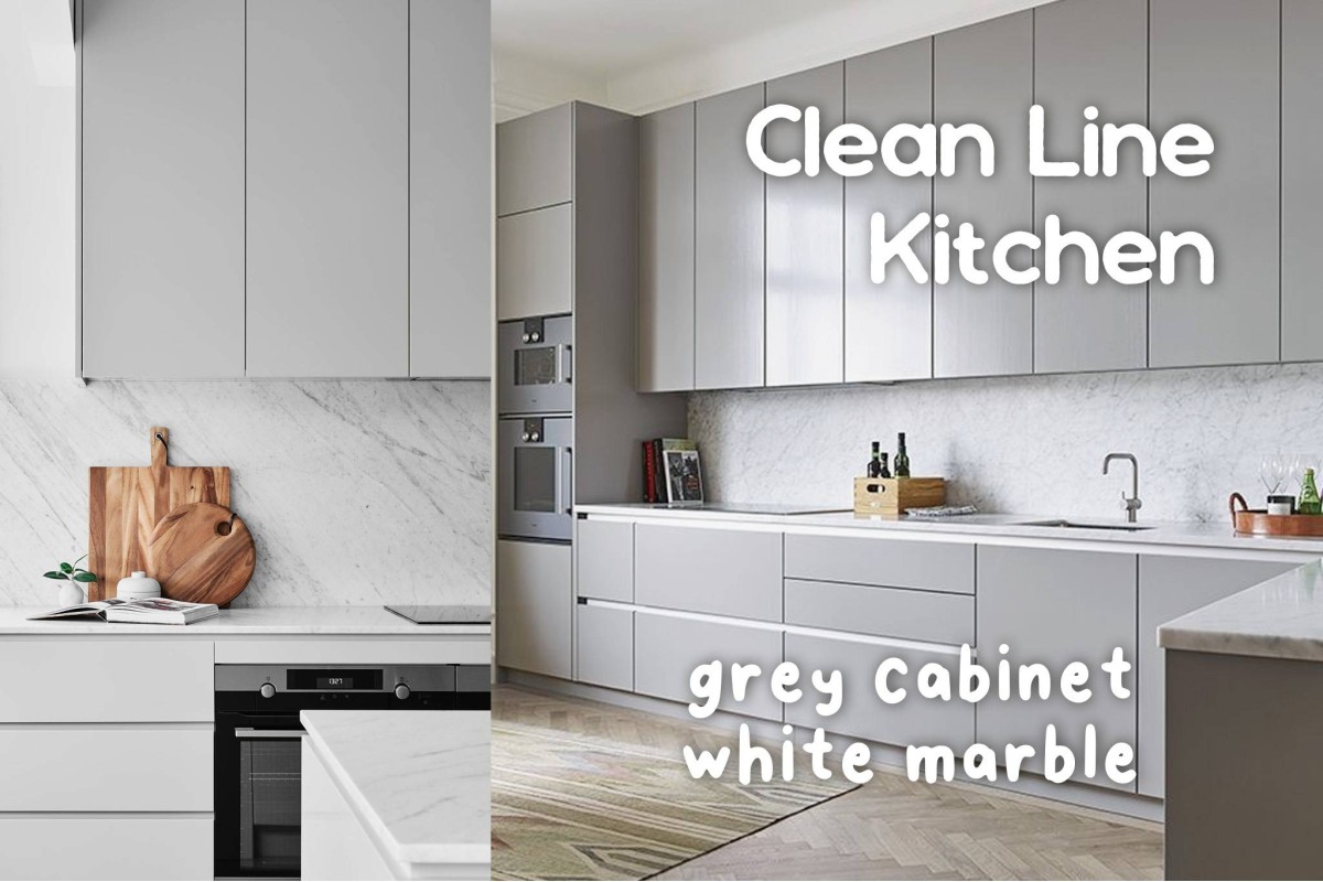 [Project] Makeover a Gray-White Marble kitchen cabinet with Infeel Laminate
