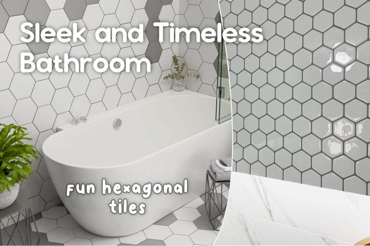 [Project] 3D Hexagon Wall sticker for bathroom