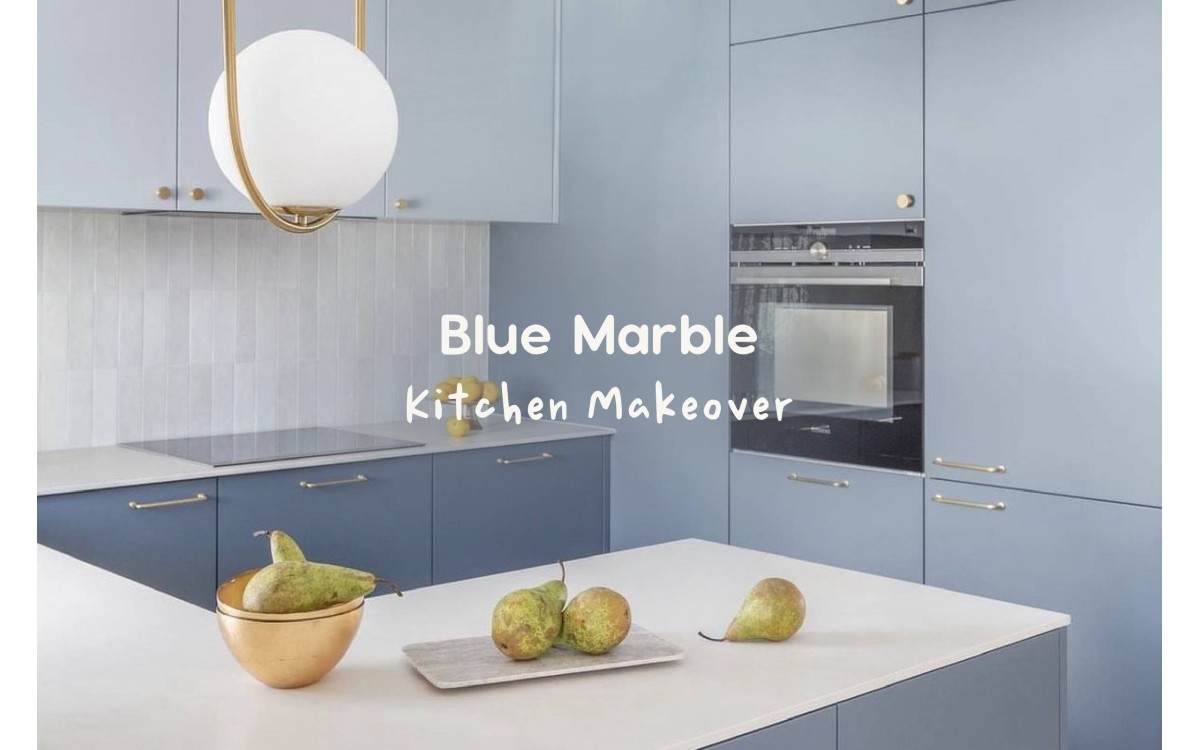 [Project] Blue Marble Kitchen Interior Makeover with Infeel Laminate Sticker