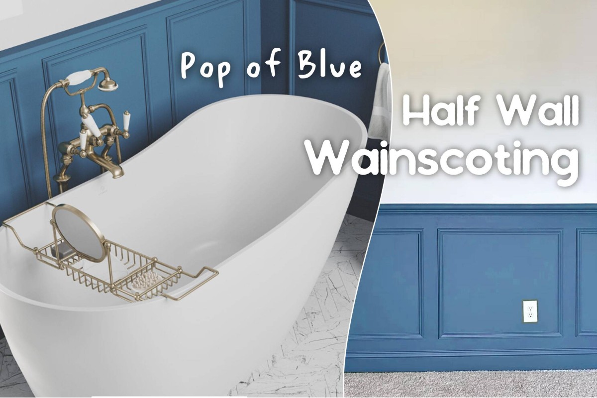 [Project] Half Wall Wainscoting with Blue Painting