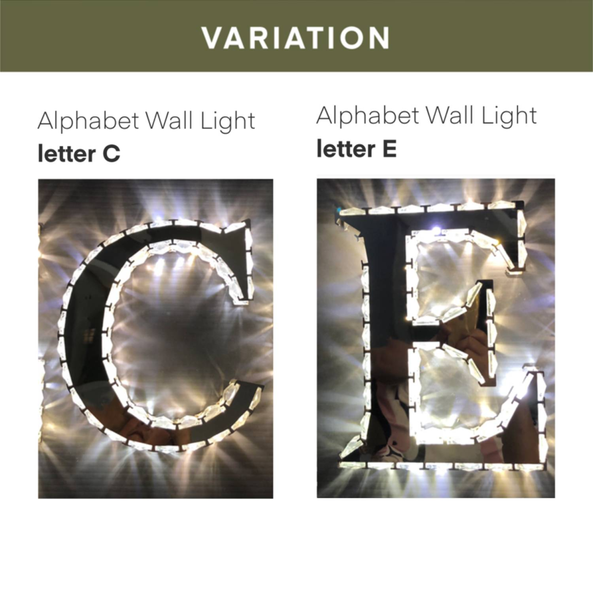 alphabet wall lights